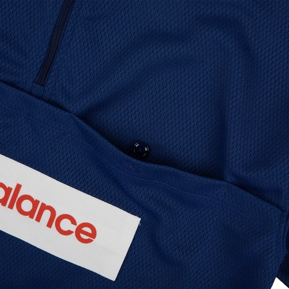 New Balance Made in USA Relaxed Mesh Zip Polo Shirt Inkwell Blue XXL $195 Jersey - Picture 9 of 10